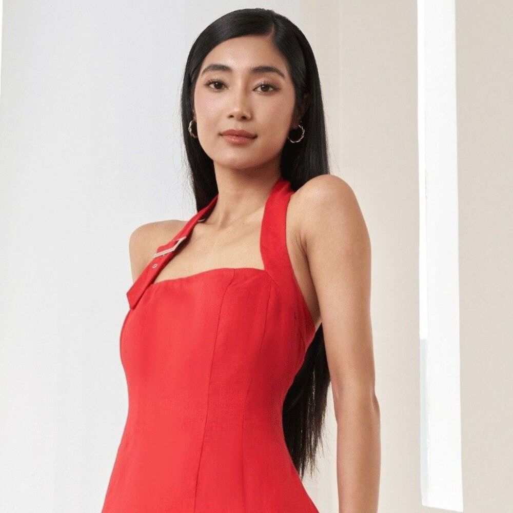 Yumi Kim Carson Halter Romper Red - Size Large - Good Condition